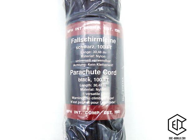 MFH® Paracord/Fallschirmleine Schwarz 100 FT